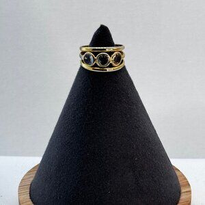 Goldtone Crystal Ring